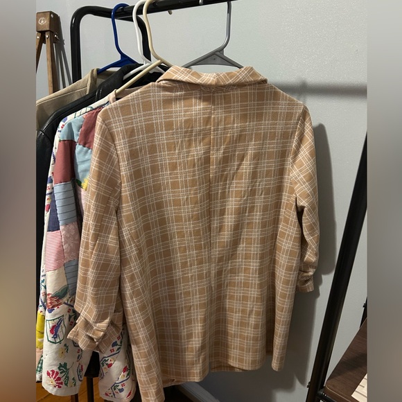 Altar'd State Beige Plaid Blazer - Picture 2 of 4